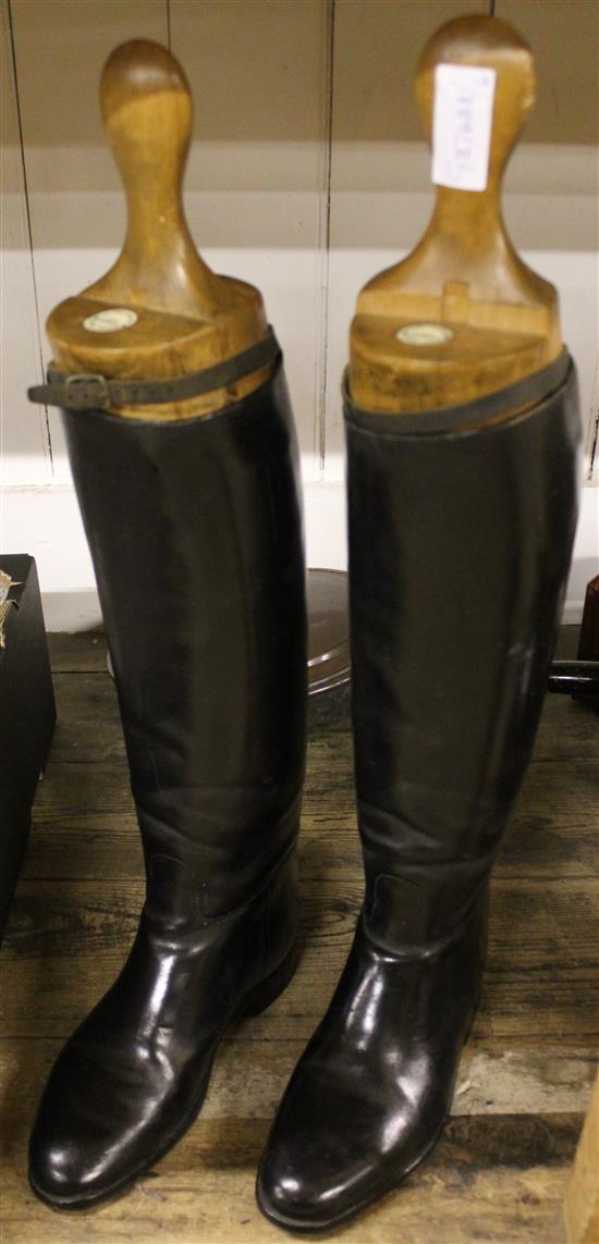 Pair black riding boots